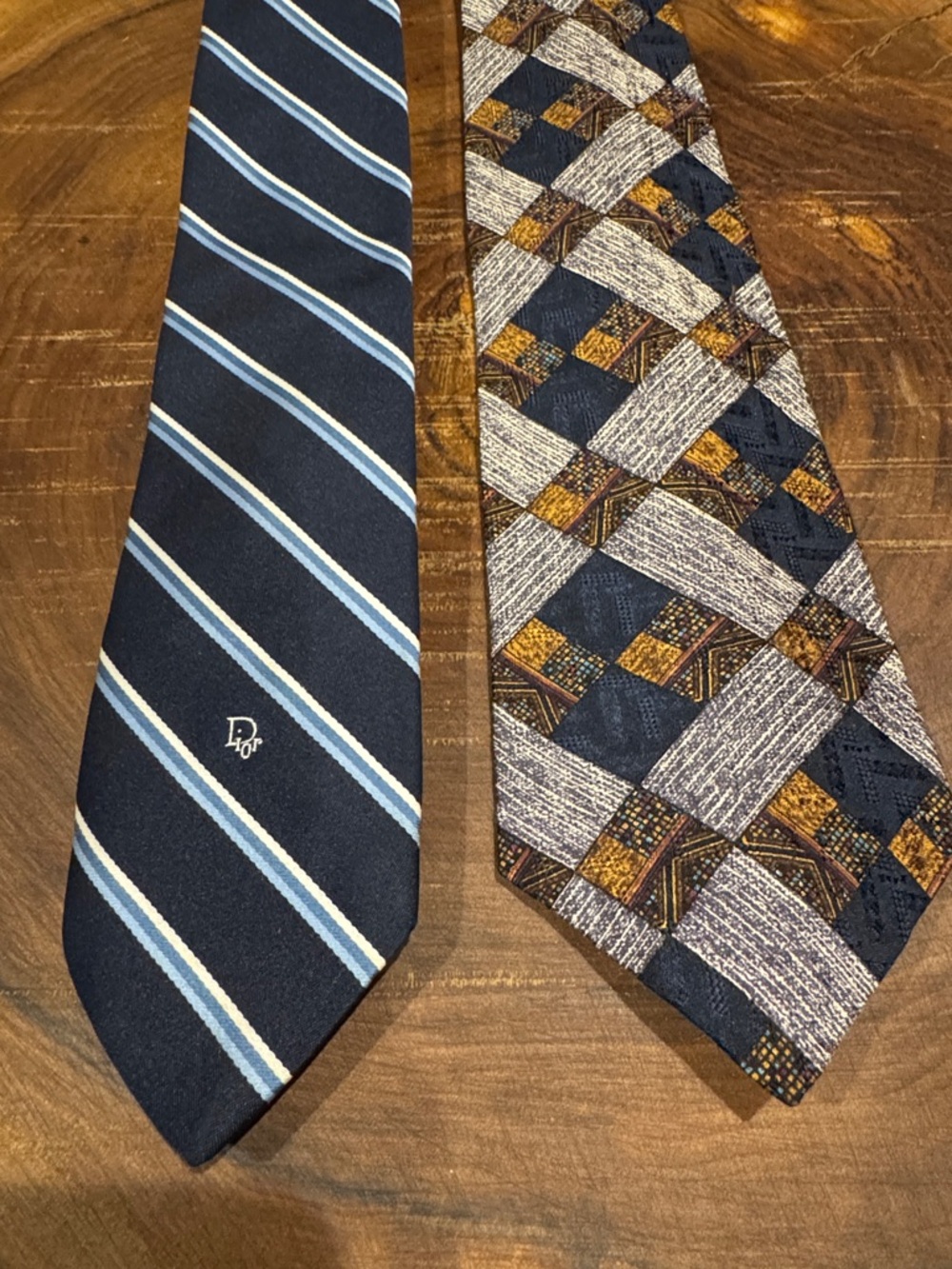 Christian Dior Men’s Silk Tie Lot Set of 2 Designer Neckties Vintage